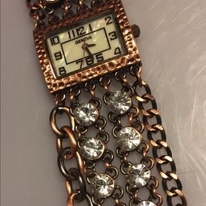 Beautiful copper watch w/ Swarovski crystals